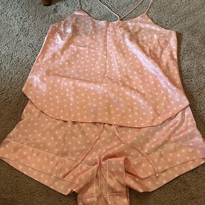 Victoria's Secret Pink and White Polka Dot Pajama Set